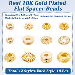 120Pcs 12Styles Brass Spacer Beads&nbsp;KK-BBC0028-40