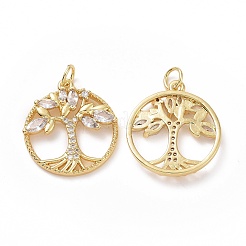Brass Cubic Zirconia Pendants&nbsp;ZIRC-I062-15G