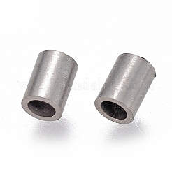 変色しない304ステンレススチールチューブビーズ  ステンレス鋼色  4x3mm  穴：2mm&nbsp;STAS-F224-01P-A