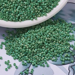 MIYUKIデリカビーズ  シリンダー  日本製シードビーズ  11/0  （db0877)マット不透明緑色ab  1.3x1.6mm  穴：0.8mm  約2000PCS /ボトル  10 G /ボトル&nbsp;SEED-JP0008-DB0877