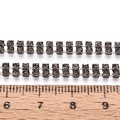 鉄ラインストーンカップチェーン  ゴールドカラー  グリーン  4x2mm&nbsp;CH-N005-04C-B