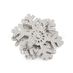 Rotatable Snowflake Alloy Rhinestone Brooches for Backpack Clothes&nbsp;PALLOY-D361-11G