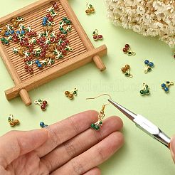 ラックメッキ真鍮エナメルペンダント50個。  長持ちメッキ  カドミウムフリー＆ニッケルフリー  チェリー  レッド  10x7x2mm  穴：1.2mm&nbsp;ENAM-CJ0004-04