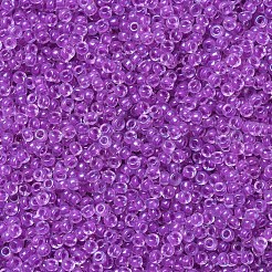 MIYUKIラウンドロカイユビーズ  日本製シードビーズ  （rr2202)マゼンタ裏打ちクリスタルab  11/0  2x1.3mm  穴：0.8mm  約1100PCS /ボトル  10 G /ボトル&nbsp;SEED-JP0008-RR2202