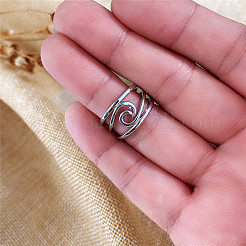 女性用ウェーブ真鍮指輪  プラチナ  usサイズ10（19.8mm）&nbsp;FS-WG2693B-05