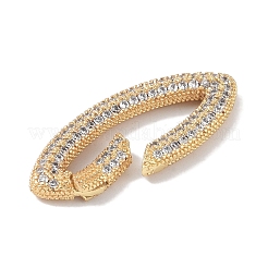 Rack Plating Brass Micro Pave Cubic Zirconia Twister Clasps&nbsp;KK-NH0002-09G-01