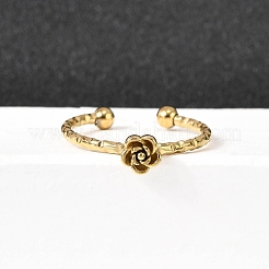 304 Stainless Steel Cuff Rings for Women&nbsp;RJEW-H250-01G