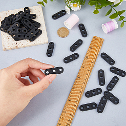 3穴プラスチックテントロープテンショナー200個  オーバル  ブラック  35x12x5mm  穴：5mm&nbsp;FIND-FH0018-27