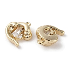 Brass Micro Pave Clear Cubic Zirconia Charms&nbsp;KK-G491-30G