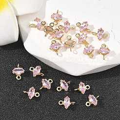 SHEGRACE Brass Pave Cubic Zirconia Horse Eye Connector Charms&nbsp;XGRQ2O431-436C-G