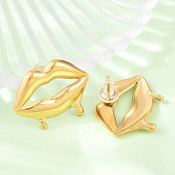 Melting Styles 304ステンレススチール製スタッドピアス（女性用）  リップ  26.5x33.5mm&nbsp;EJEW-F415-02G-02