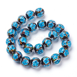 Handmade Inner Flower Lampwork Beads Strands&nbsp;LAMP-L072-F06