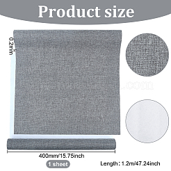 リネン生地  ペーパーバック付き  製本用  グレー  400x0.37mm  約1.2m/枚&nbsp;DIY-WH0308-383B