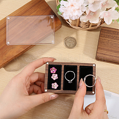 木製マグネットとベルベットの収納直方体ボックス  キャメル  9.6x6cm  内径：46x23mm&nbsp;CON-WH0200-06A