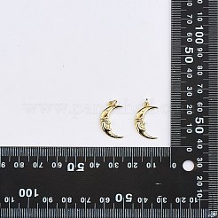 真鍮製ペンダント10個  丸カン付き  長持ちメッキ  ムーン  ゴールドカラー  20.5x12x2.5mm  穴：3mm&nbsp;ZIRC-SZ0004-38
