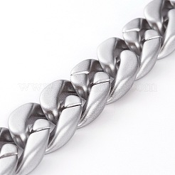 手作りのスプレー塗装アクリルカーブチェーン  クイックリンクチェーン  銀  22x16x5.3mm  39.37インチ（1m）/連&nbsp;AJEW-JB00894-01