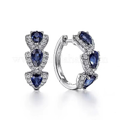 Teardrop Brass Micro Pave Cubic Zirconia Hoop Earrings&nbsp;FS-WG8AD95-01