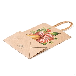 Christmas Theme Printed Kraft Paper Bags with Handles&nbsp;ABAG-M008-08C