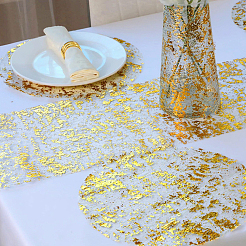 Gold Foil Polyester Mesh Tablecloth&nbsp;AJEW-WH0348-474