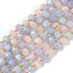 Natural Lavender Amethyst & Aquamarine & Madagascar Rose Quartz Beads Strands&nbsp;G-G271-D01-6x8mm