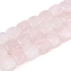 天然石ローズクォーツビーズ連売り  キューブ  8~10x8~10x8~10mm  穴：1.2mm  約38~39個/連  14.76~15.47''（37.5~39.3センチメートル）&nbsp;G-T139-91