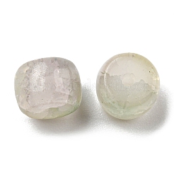 透明なクラックル ガラス ビーズ 連  コラム  黄緑  8x6mm  穴：1.6mm  約20個/袋&nbsp;GLAA-D012-01D