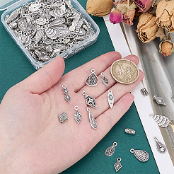 160pcs16スタイルチベットスタイルアロイペンダント  アンティークシルバー  混合図形  7~21x4~11mm  穴：1.5mm  10個/スタイル&nbsp;FIND-PH0062-13