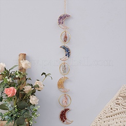 Moon Tree of Life Natural Gemstone Beads Suncatchers&nbsp;HJEW-F027-01
