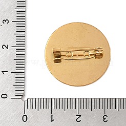 ブローチ カボションセッティング  304ステンレススチールフラットラウンド  DIYジュエリーアクセサリー  ゴールドカラー  25x5.5mm&nbsp;LS-STAS-K254-05D-G