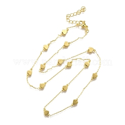 Heart Brass Link Chain Necklaces&nbsp;NJEW-M108-23G