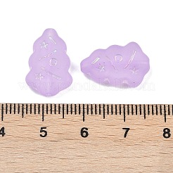 つや消し透明なアクリルビーズ  クリスマスツリー  シルバーライン入り  ABカラーメッキ  プラム  17x11.5x4.5mm  穴：1.5mm  約33個/20g&nbsp;X1-OACR-P029-04B-02