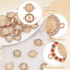 40Pcs 2 Styles Flat Round Alloy Connector Charms&nbsp;FIND-GO0001-33