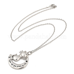 304 Stainless Steel Black Enamel Pet Urn Ashes Necklaces&nbsp;NJEW-K286-01A-P