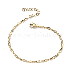 304ステンレススチール製ダップチェーンブレスレット（女性用）  イオンプレーティング（ip）  長持ちメッキ  ゴールドカラー  6.69インチ（17cm）  リンク：5.5x2.5x0.5mm&nbsp;BJEW-D466-08C-G