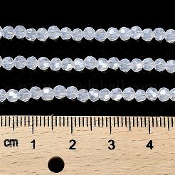 電気メッキガラスビーズセット  ファセット（32ファセット）  パール光沢メッキ  ラウンド  ホワイトスモーク  3mm  穴：0.8mm  約164~166個/連  19.69~19.88インチ（50~50.5cm）&nbsp;X-EGLA-A035-J3mm-A06
