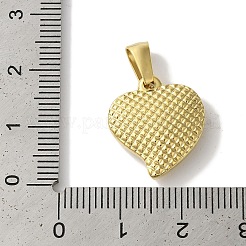 イオンプレーティング（IP）304ステンレスペンダント  ハートチャーム  ゴールドカラー  17x16x4.5mm  穴：6x4mm&nbsp;STAS-Z075-16G