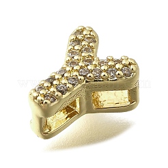 Brass Micro Pave Cubic Zirconia Letter Multi-Strand Links&nbsp;KK-D295-32G-25
