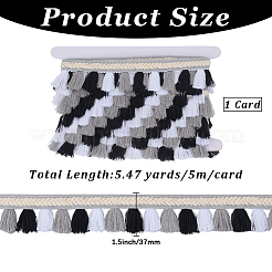 5M Ethnic Style Polyester Fringe Lace Trims&nbsp;SRIB-CY0001-03A
