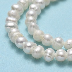 天然養殖淡水パールビーズ連売り  ポテト  ベージュ  2~3.5x3~5x3~5mm  穴：0.5mm  約109~132個/連  14.17~14.25インチ（36~36.2cm）&nbsp;PEAR-F018-04B-01
