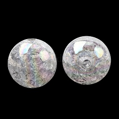 フーセンガム風ABカラー透明クラックルアクリルラウンドビーズ  クリアAB  20mm  穴：2.5mm  約100個/500g&nbsp;CACR-R011-20mm-03