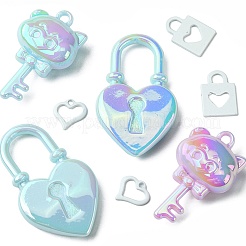 8Pcs 4 Styles Spray Painted 201 Stainless Steel & UV Plating Acrylic Pendant&nbsp;FIND-FS0002-09