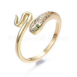 Green Cubic Zirconia Snake Wrap Cuff Ring&nbsp;RJEW-N035-068-NF