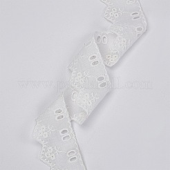 中空綿レーストリム  花と三角形  衣服の付属品  ホワイト  1-3/4インチ（45mm）  7.5ヤード/袋&nbsp;OCOR-GF0002-25