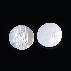 Natural White Shell Cabochons&nbsp;SSHEL-D083-10
