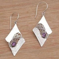 Rhombus Zinc Alloy Dangle Earrings&nbsp;FS-WG3CFF0-01
