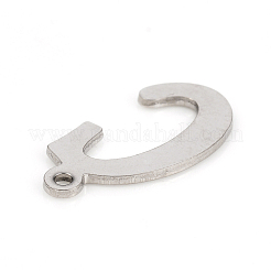変色しない201ステンレススチールペンダント  レーザー切断  文字L  ステンレス鋼色  文字.c：16x8x1.2mm  穴：1mm&nbsp;STAS-L244-04C-P