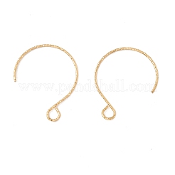 イオンプレーティング（IP）316サージカルステンレススチールピアスフック  水平ループ付き  ゴールドカラー  23.5x18mm  穴：3x2.6mm  22ゲージ  ピン：0.6mm&nbsp;STAS-D183-03G-01