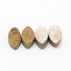 Horse Eye Electroplate Natural Druzy Crystal Cabochons&nbsp;G-L447-16