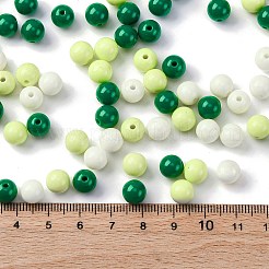 不透明なアクリルビーズ  ラウンド  濃い緑  7~7.5x7.5~7.8x7.5~7.8mm  穴：1.6mm&nbsp;SACR-Q004-02H