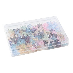 120色ベーキングペイントガラスビーズ10個  蝶  金粉付き  ツートン  ミックスカラー  12~12.5x14x4.5~15mm  穴：1.2mm  12個/色&nbsp;DGLA-FS0001-19